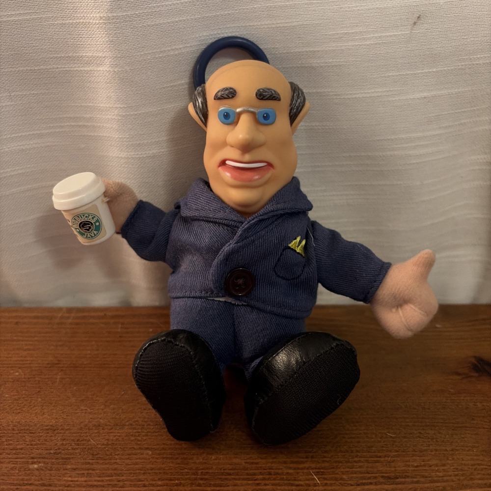 Spitting Image Keychain Man With Coffee